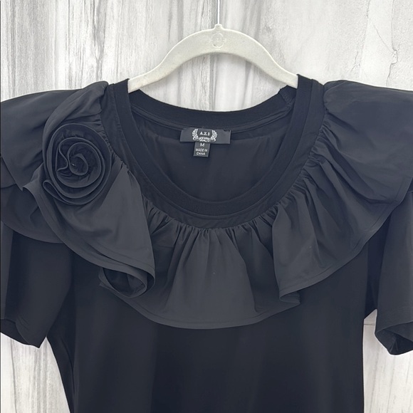 Black Ruffle Top - Picture 2 of 3